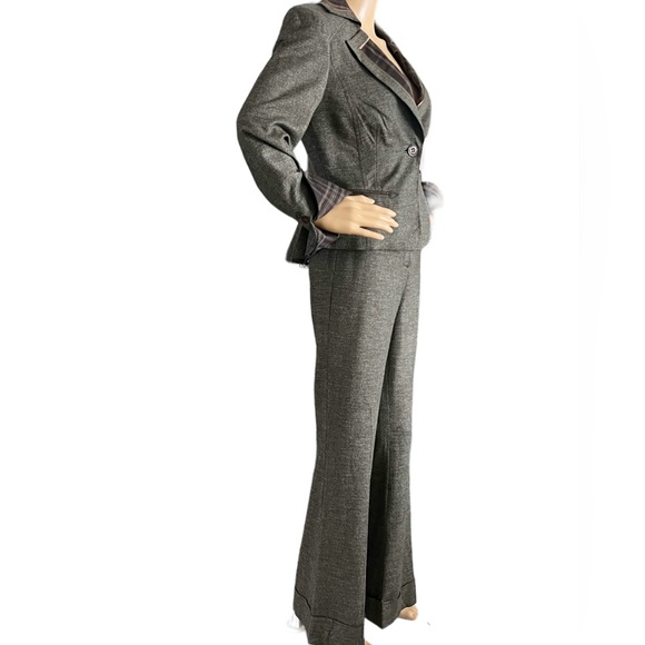 BEBE Wool blend blazer and pant suit set flared legs - Picture 2 of 9